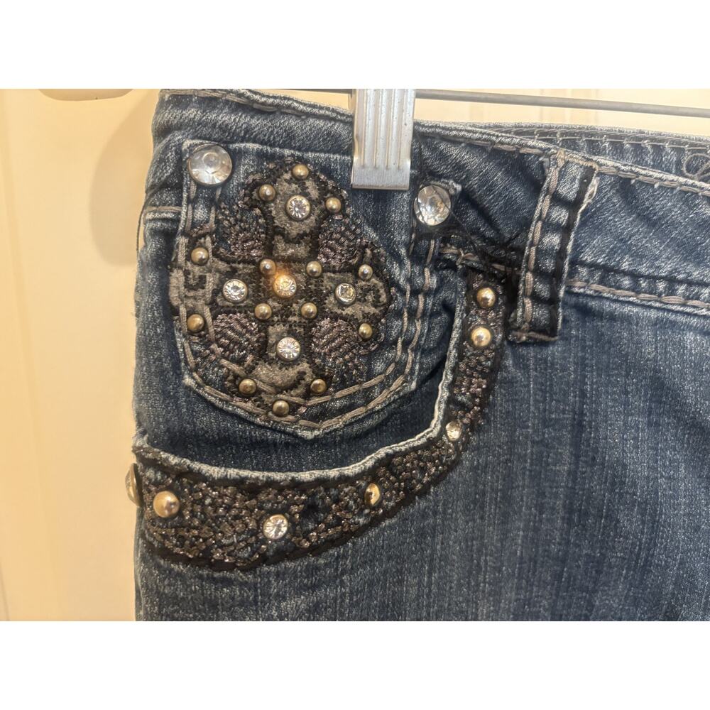 Y2k Grace in LA Jr Bootcut Jeans Size 11 Rhinestone Cross - Picture 5 of 7